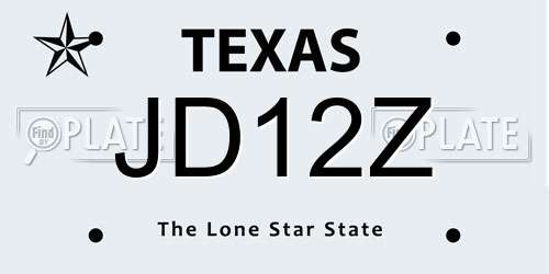 JD12Z Texas License Plate