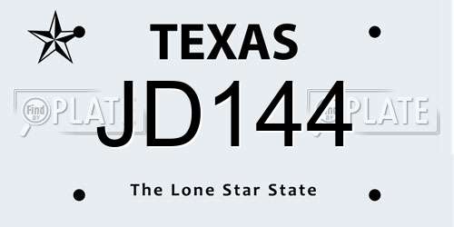 JD144 Texas License Plate