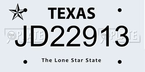 JD22913 Texas License Plate