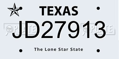 JD27913 Texas License Plate