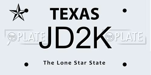 JD2K Texas License Plate