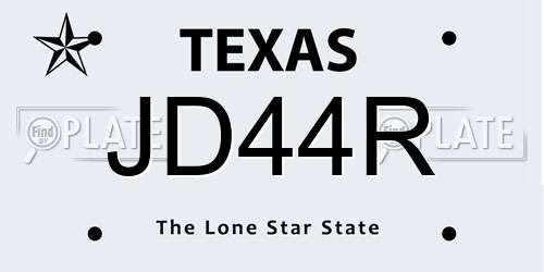 JD44R Texas License Plate