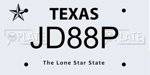 JD88P Texas License Plate