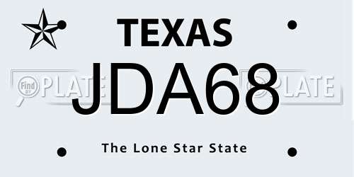 JDA68 Texas License Plate