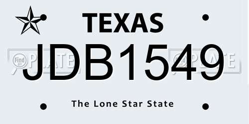JDB1549 Texas License Plate