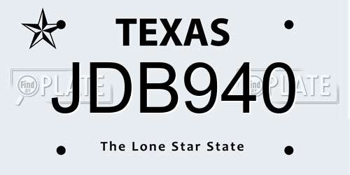 JDB940 Texas License Plate