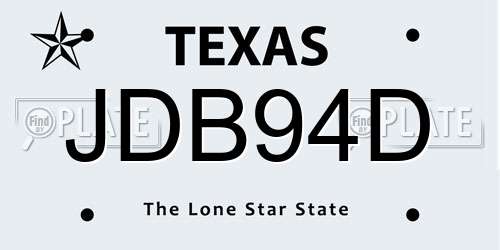 JDB94D Texas License Plate