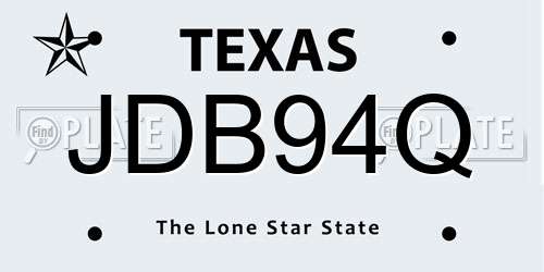 JDB94Q Texas License Plate