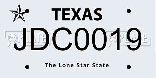 JDC0019 Texas License Plate