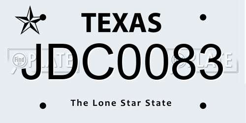 JDC0083 Texas License Plate