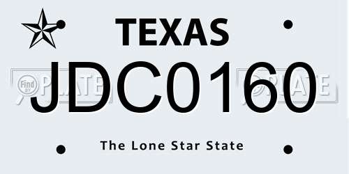 JDC0160 Texas License Plate