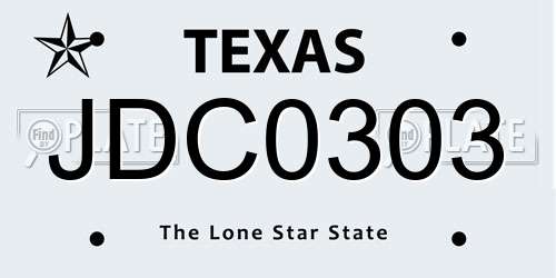 JDC0303 Texas License Plate