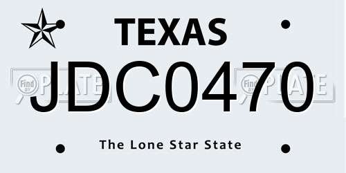 JDC0470 Texas License Plate