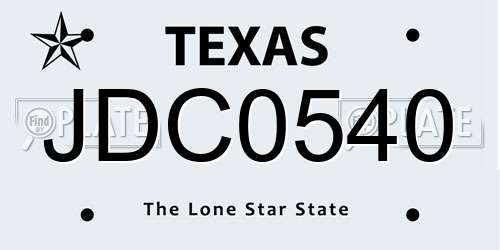 JDC0540 Texas License Plate
