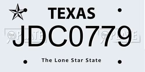 JDC0779 Texas License Plate