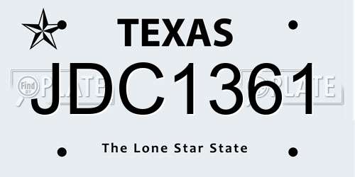 JDC1361 Texas License Plate