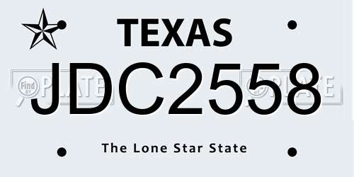 JDC2558 Texas License Plate