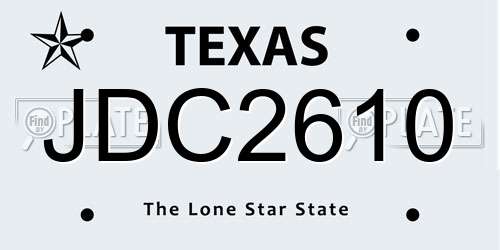 JDC2610 Texas License Plate