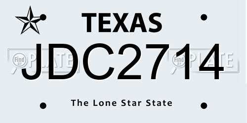 JDC2714 Texas License Plate