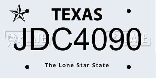JDC4090 Texas License Plate