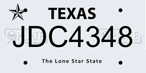 JDC4348 Texas License Plate