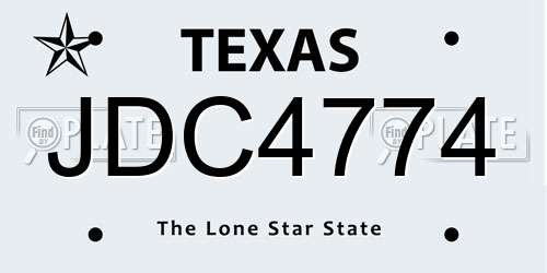 JDC4774 Texas License Plate