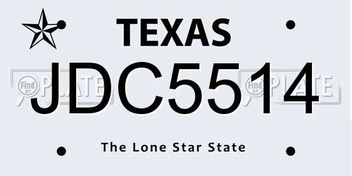 JDC5514 Texas License Plate