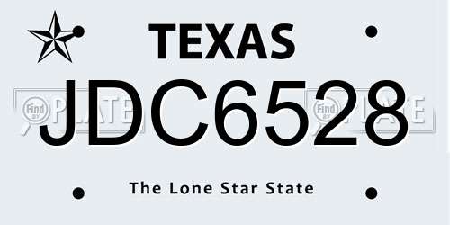 JDC6528 Texas License Plate