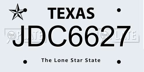 JDC6627 Texas License Plate