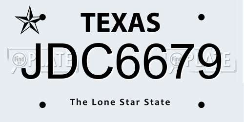 JDC6679 Texas License Plate