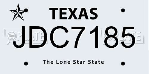 JDC7185 Texas License Plate