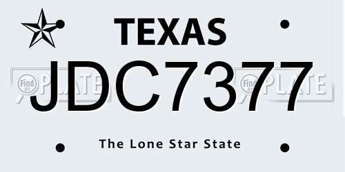 JDC7377 Texas License Plate