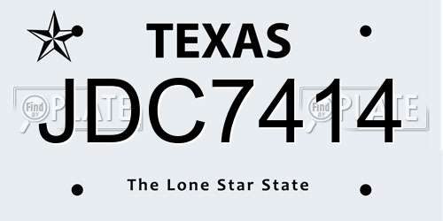 JDC7414 Texas License Plate