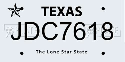 JDC7618 Texas License Plate