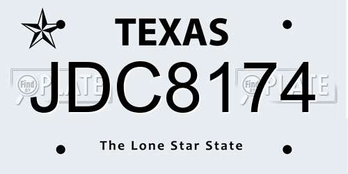 JDC8174 Texas License Plate