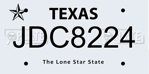 JDC8224 Texas License Plate