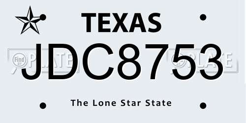 JDC8753 Texas License Plate