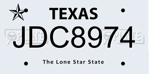 JDC8974 Texas License Plate