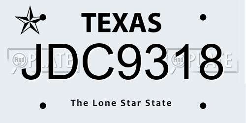 JDC9318 Texas License Plate