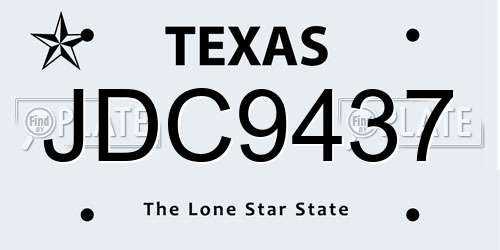 JDC9437 Texas License Plate