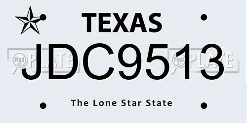 JDC9513 Texas License Plate