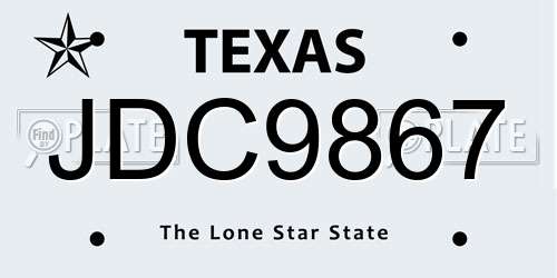 JDC9867 Texas License Plate