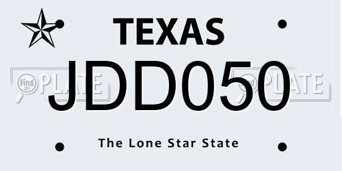 JDD050 Texas License Plate