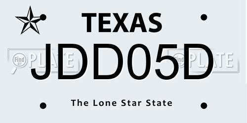 JDD05D Texas License Plate