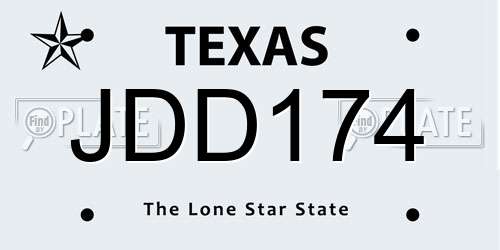 JDD174 Texas License Plate