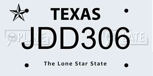JDD306 Texas License Plate