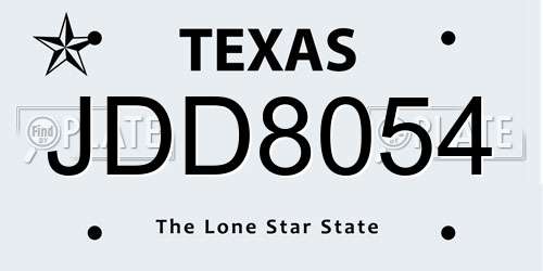 JDD8054 Texas License Plate