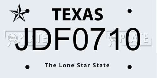 JDF0710 Texas License Plate
