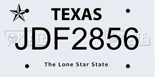 JDF2856 Texas License Plate