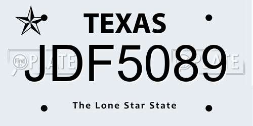 JDF5089 Texas License Plate